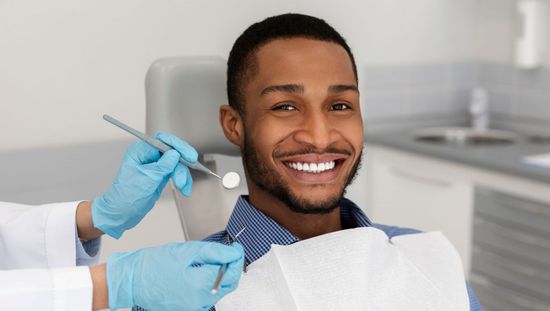 Smiling dental patient